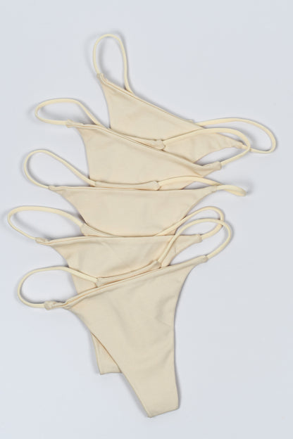 seamless comfortable G string workout thong nude beige set